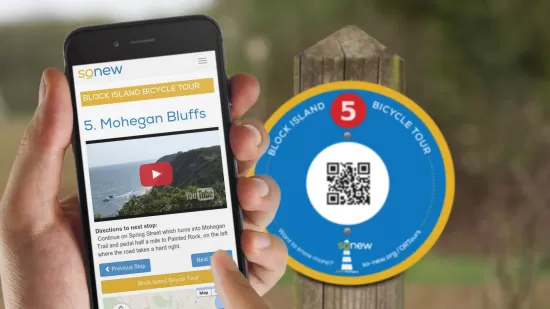 SoNew's Block Island Bike Tour displayed on a smart phone