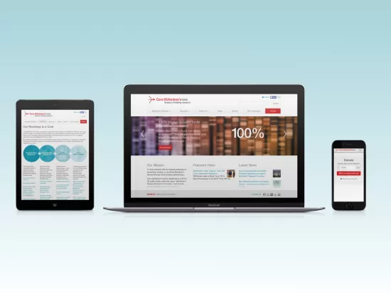 curealz.org displayed on three devices