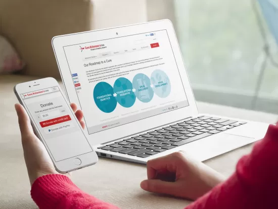 Mobile donation form for Cure Alzheimer's Fund