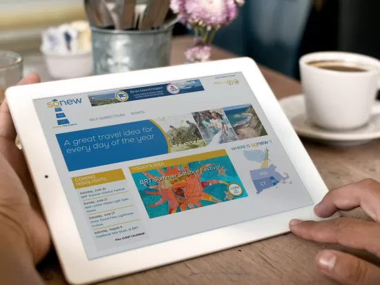 SoNew homepage on an iPad