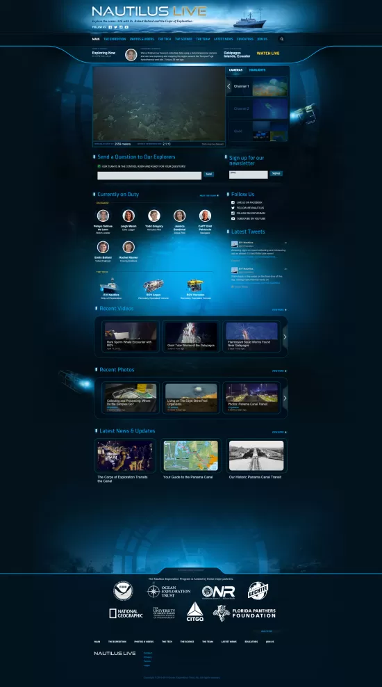 Nautilus Live homepage, circa 2015