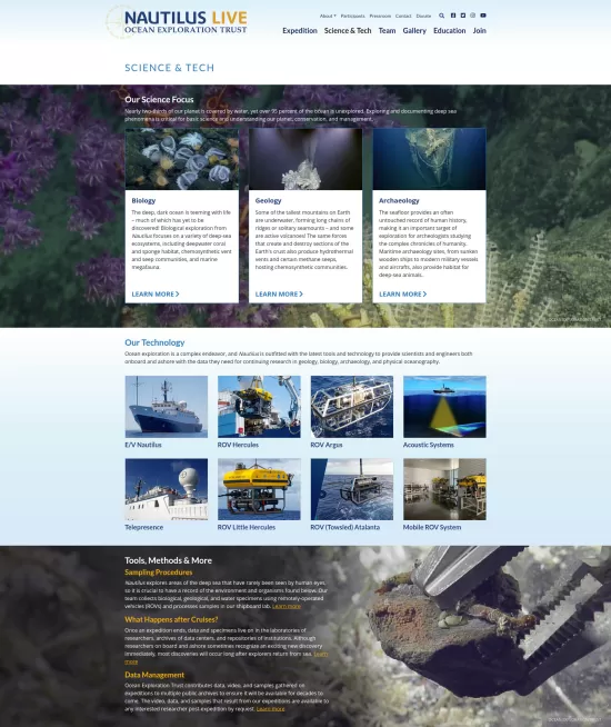 NautilusLive Science & Tech page