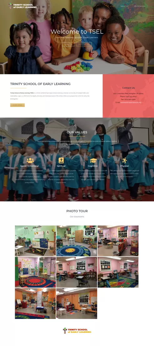 trinityearlylearning.org screenshot