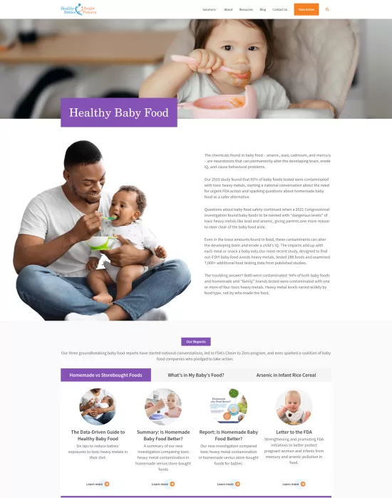 Screenshot of the HBBF.org website