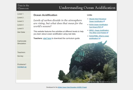Understanding Ocean Acidification, educational module landing page