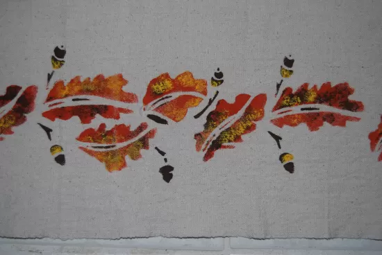 Sample of finished oak leaf stencil